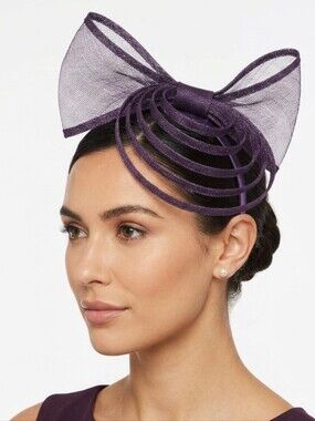 Beloved Millinery Couture Fine Elegant Classy Purple Bow Fascinator Headband